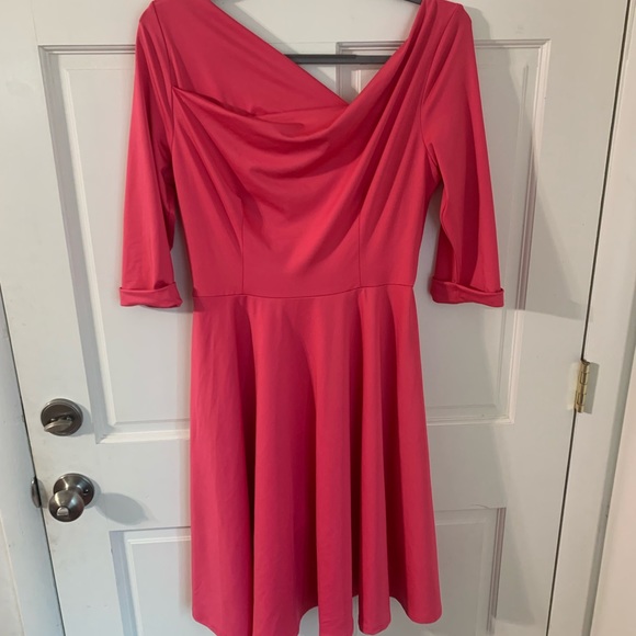 NWT Black Halo Retro Jackie O Swing Dress Fuchsia Pop 10 - Picture 4 of 11